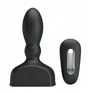 MR PLAY - Remote-Controlled Inflatable Vibrating Anal Plug (Chargeable - Black)